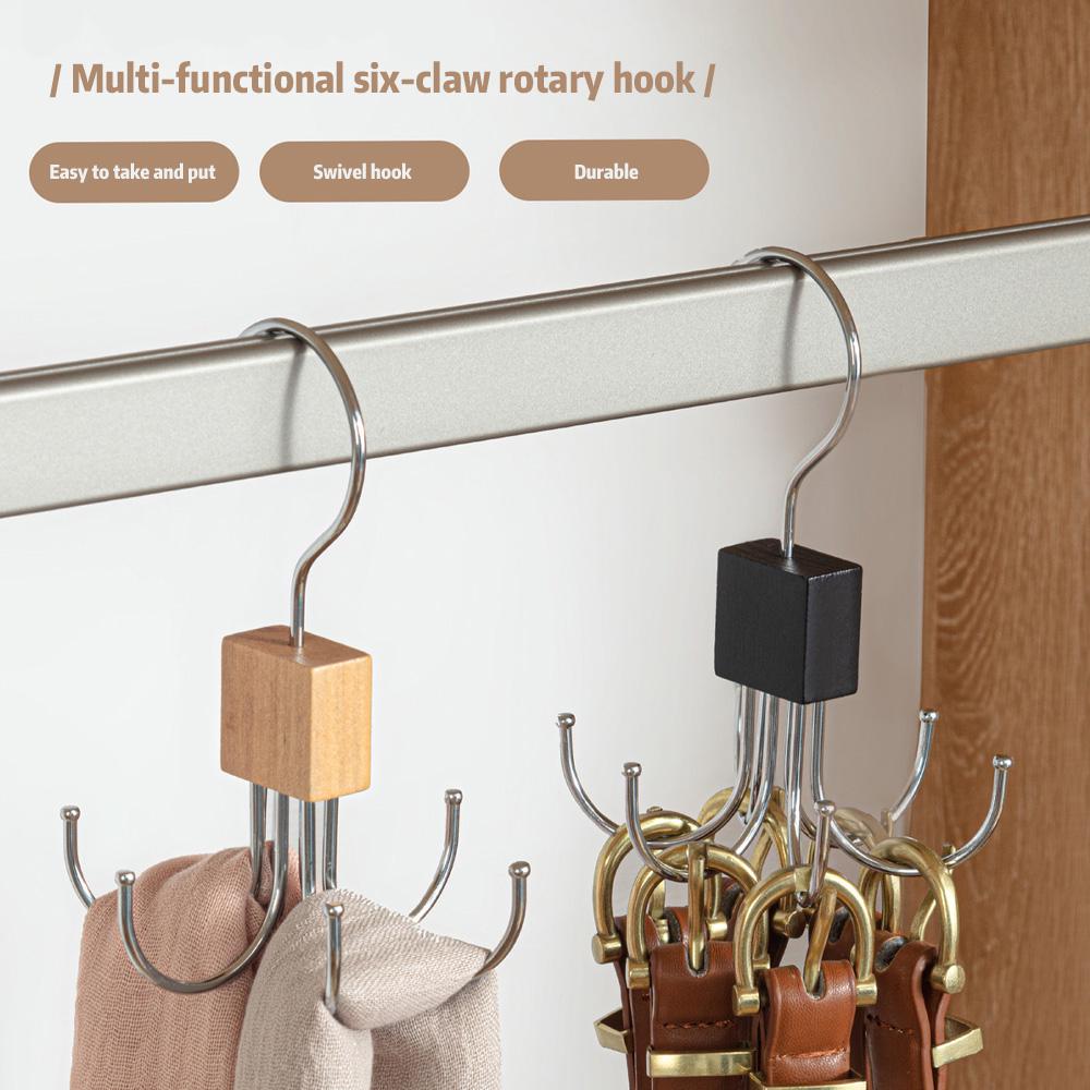 Flash Sale 50K+ SOLD! Almo360° Rotating 6-Claw Multi-Function Hook – Space-Saving Hanger for Clothes, Hats, Scarves, Belts & More