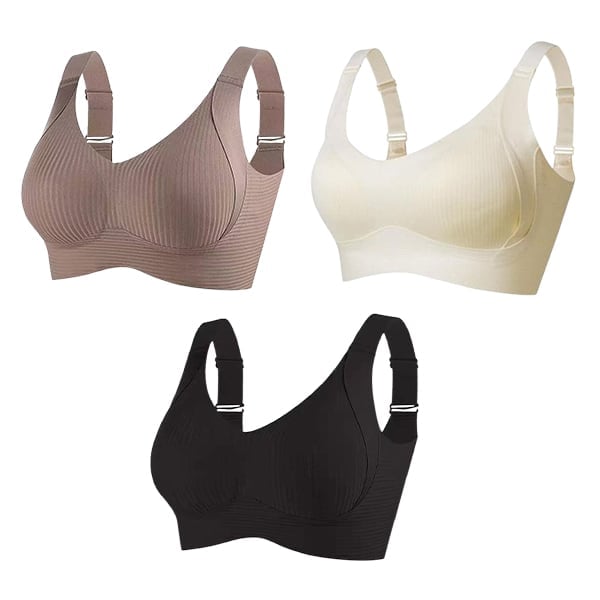 Women's Ribbed  Adjustable Wireless Bra