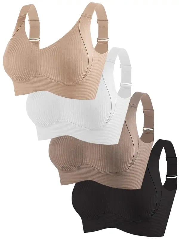 Women's Ribbed  Adjustable Wireless Bra