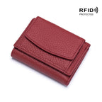 2023 New Genuine Leather RFID Blocking Card Holder Organizer Pocket Mini Wallet