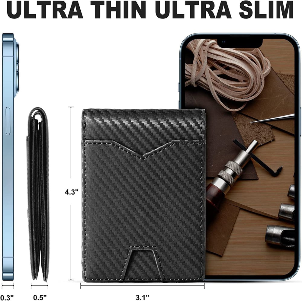 Mens Slim Wallet RFID Blocking