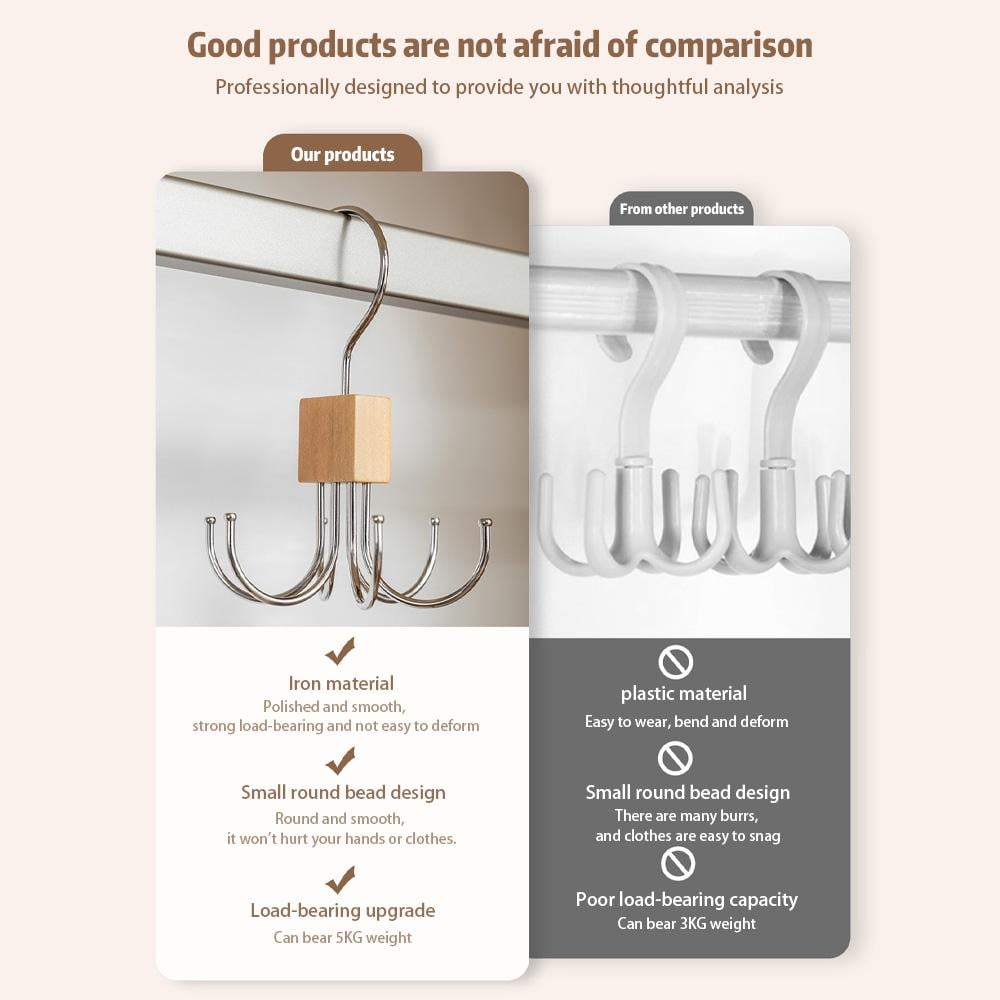 Flash Sale 50K+ SOLD! Almo360° Rotating 6-Claw Multi-Function Hook – Space-Saving Hanger for Clothes, Hats, Scarves, Belts & More
