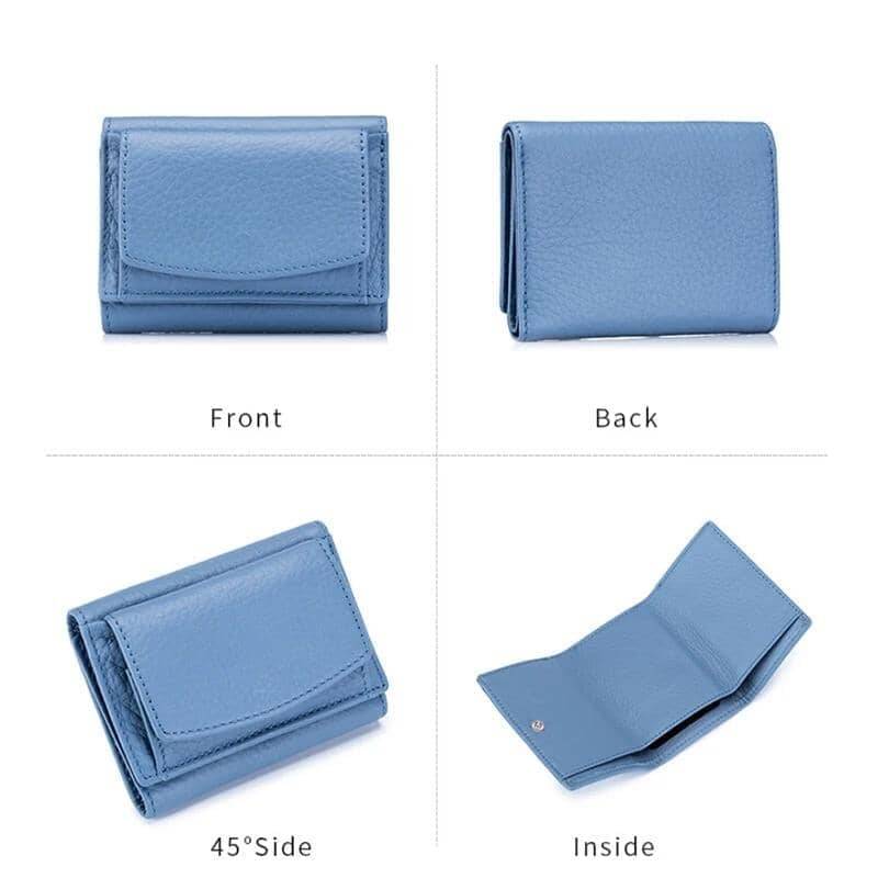 2023 New Genuine Leather RFID Blocking Card Holder Organizer Pocket Mini Wallet