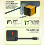 3 in 1 Charger Retractable 80W MAX Fast