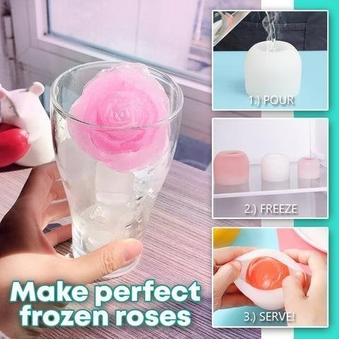 3D Rose Shape Ice Cube Mold Party Cocktail Goodies