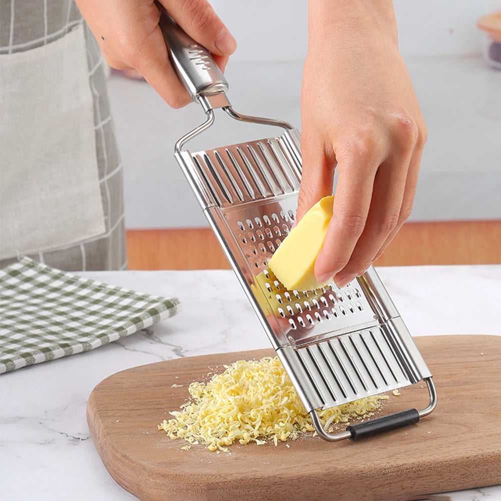 4-in-1 Stainless Steel Manual Grater – Slice, Shred & Prep in Seconds