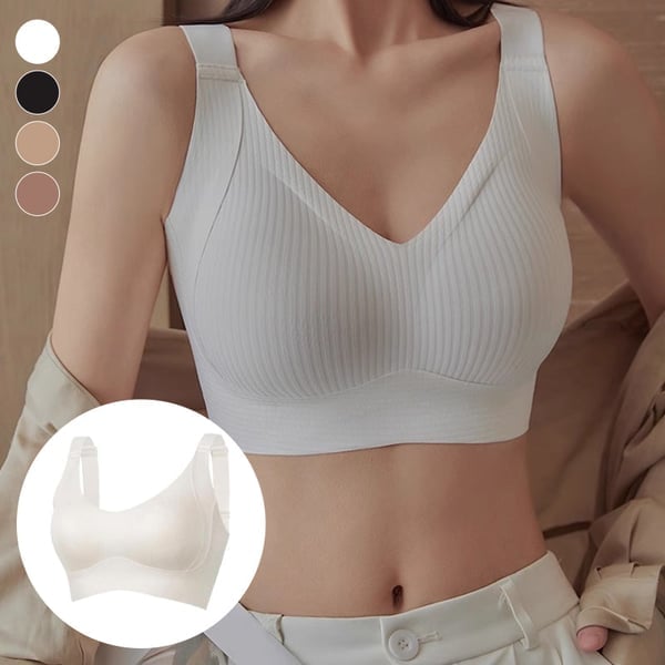 Women's Ribbed  Adjustable Wireless Bra