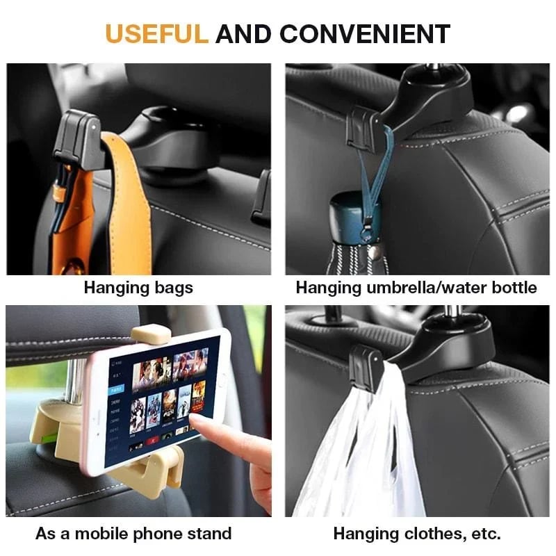 2 in 1 Car Headrest Hidden Hook