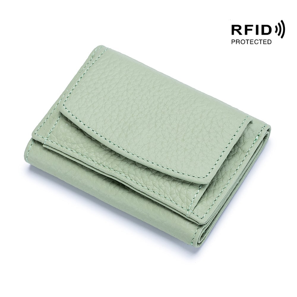 2023 New Genuine Leather RFID Blocking Card Holder Organizer Pocket Mini Wallet