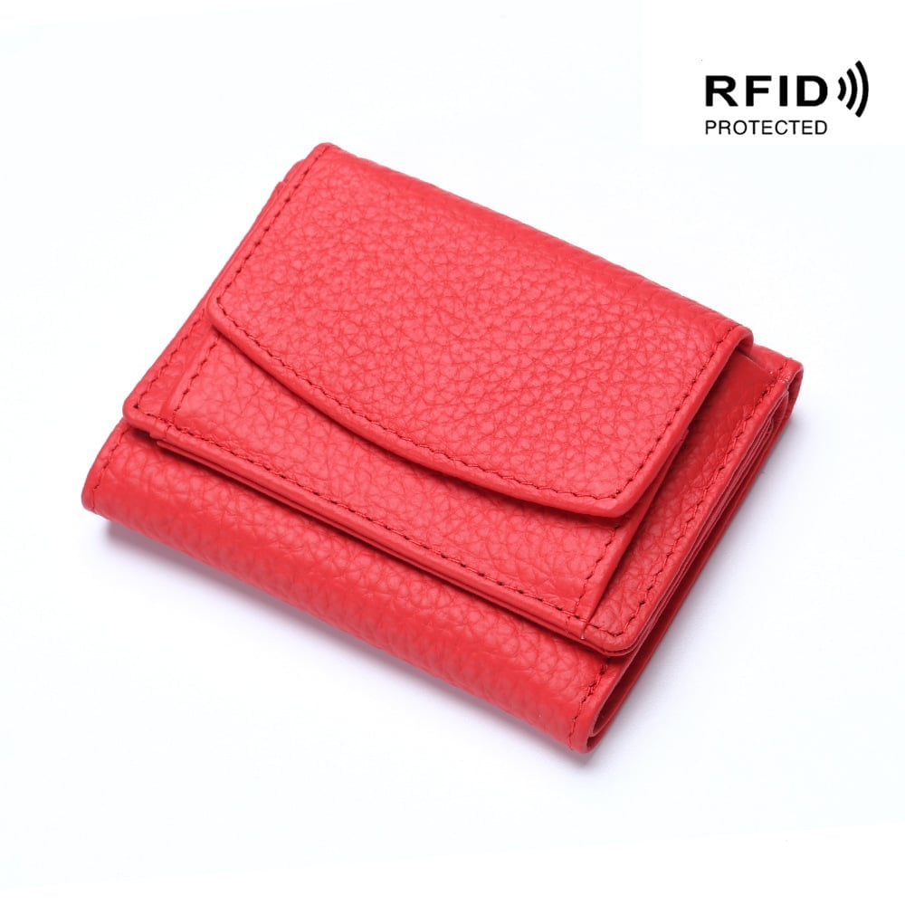 2023 New Genuine Leather RFID Blocking Card Holder Organizer Pocket Mini Wallet