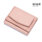2023 New Genuine Leather RFID Blocking Card Holder Organizer Pocket Mini Wallet
