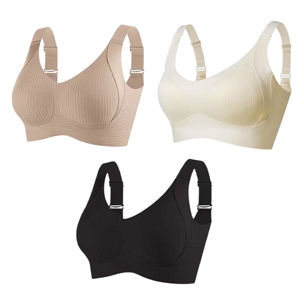 Women's Ribbed  Adjustable Wireless Bra