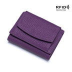 2023 New Genuine Leather RFID Blocking Card Holder Organizer Pocket Mini Wallet